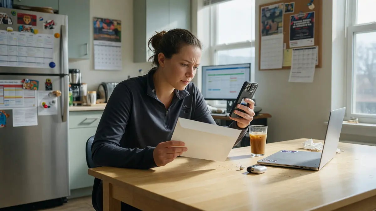 Neutral desk reviewing offer terms paperwork