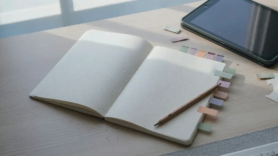 Open tactical notebook with clean handwriting areas