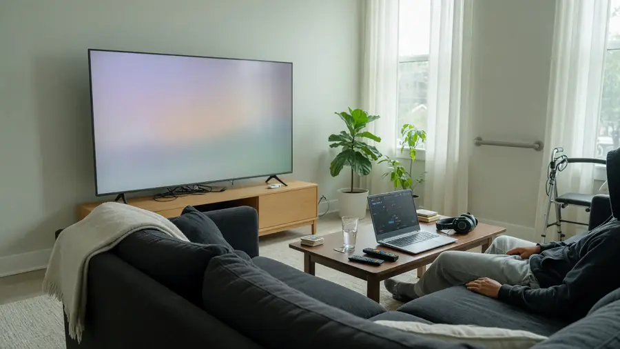 Calm viewing setup encouraging mindful sessions