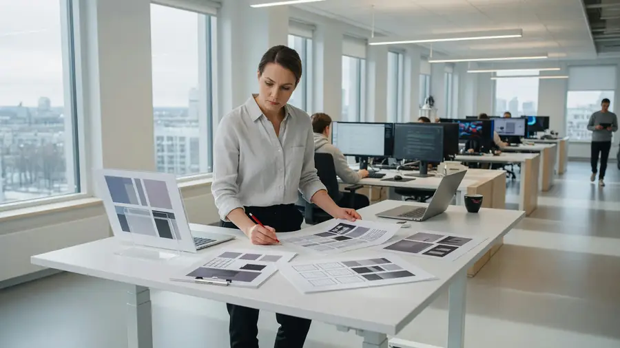 Editors updating a story at a clean news desk